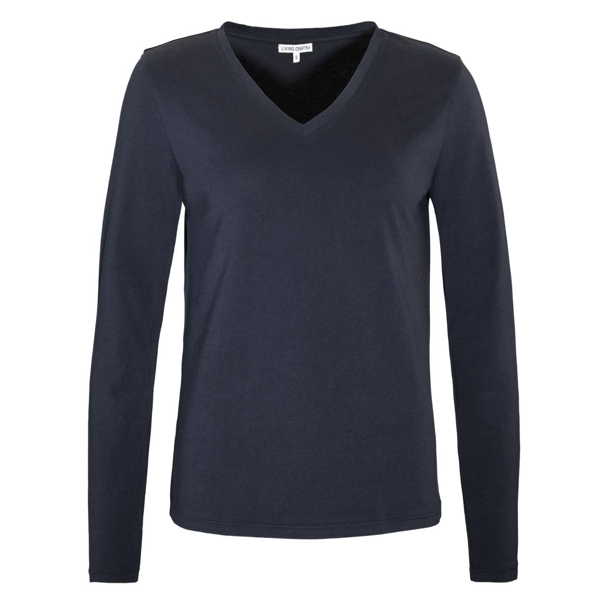 Klassisches V-Ausschnitt Langarmshirt aus Bio-Baumwolle