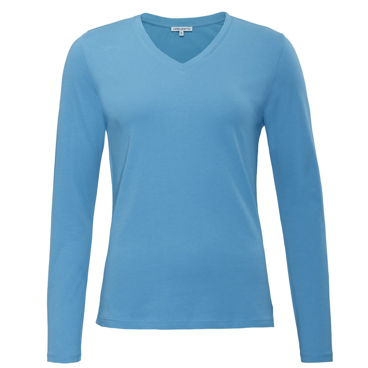Klassisches V-Ausschnitt Langarmshirt aus Bio-Baumwolle