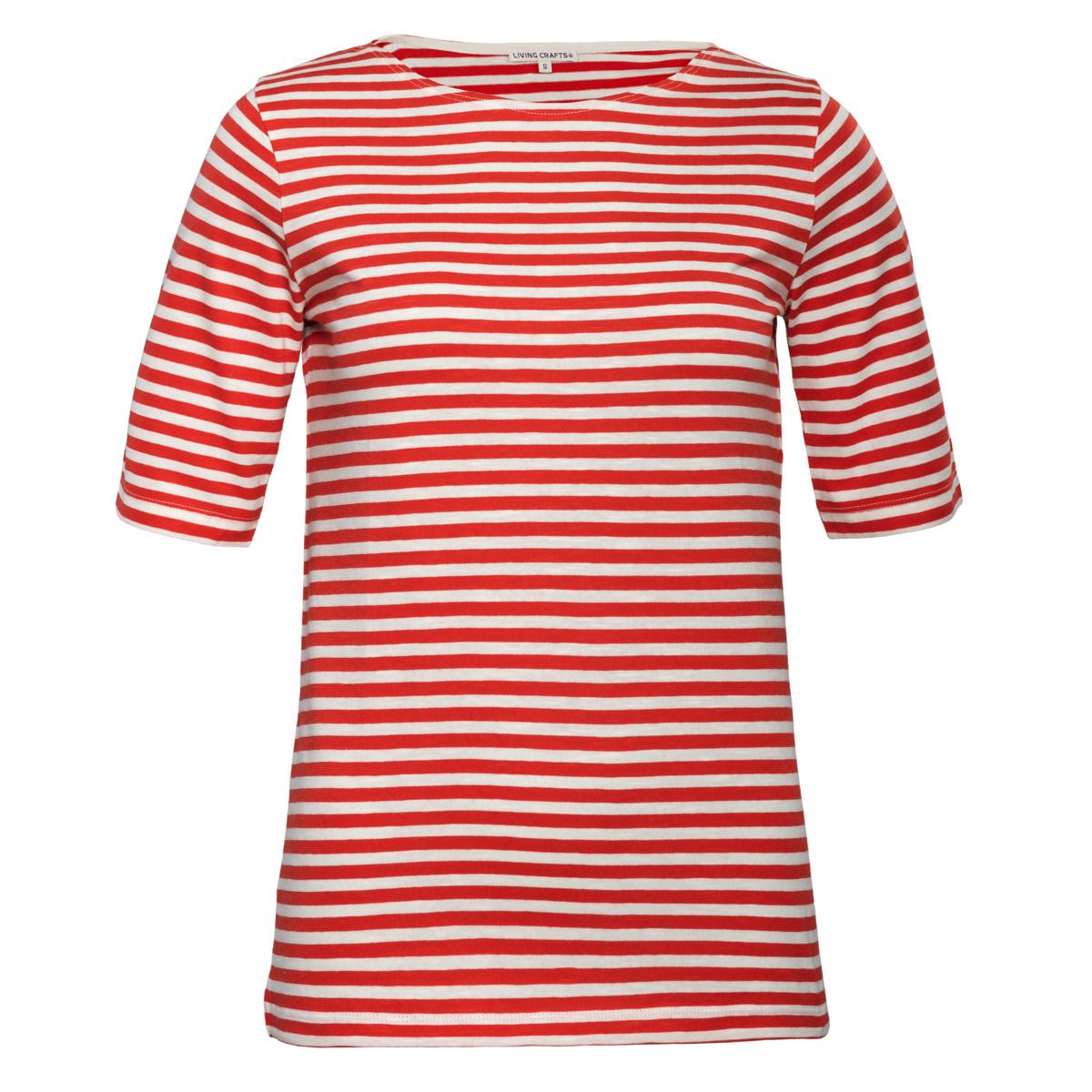 Gestreiftes Shirt mit U-Boot-Ausschnitt
