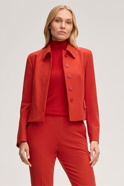 Moderne verkürzte Crepe-Blazer-Jacke