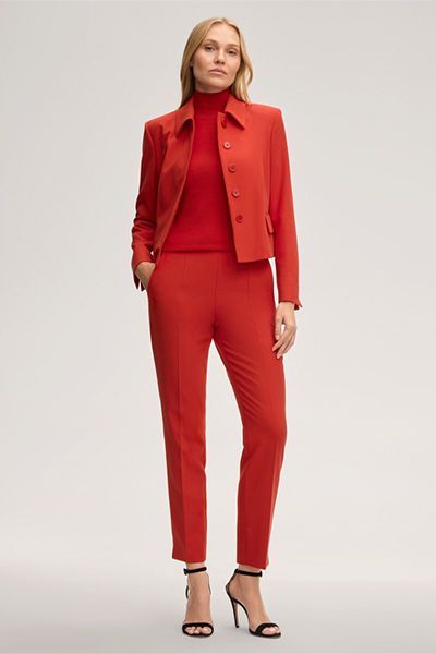 Moderne verkürzte Crepe-Blazer-Jacke
