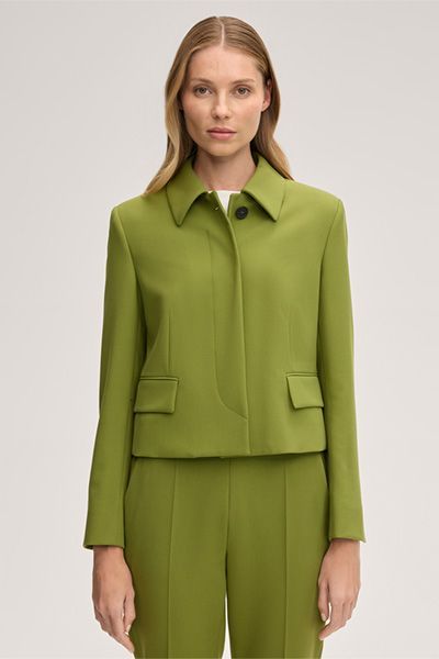 Elegante Kurze Crepe-Blazer-Jacke