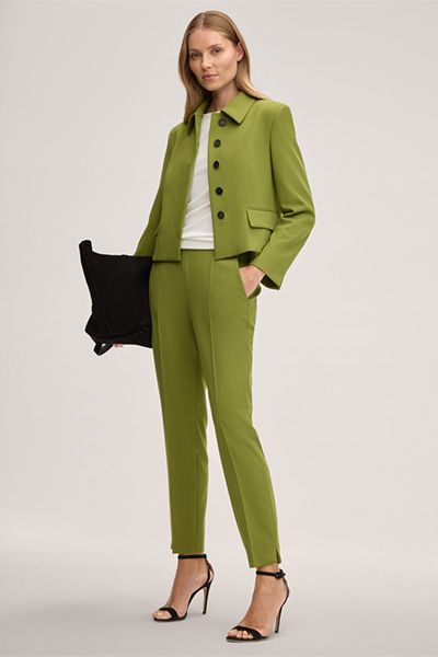 Elegante Kurze Crepe-Blazer-Jacke