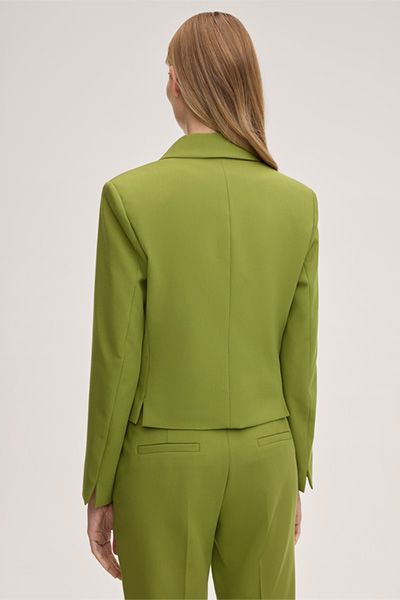 Elegante Kurze Crepe-Blazer-Jacke