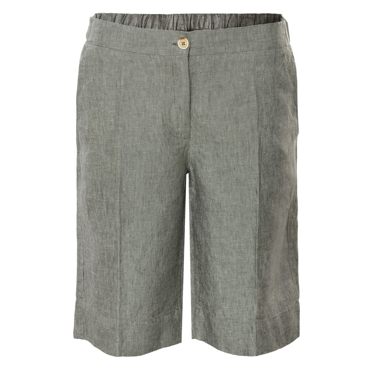 Lässige Bicolour Leinen-Bermuda-Shorts
