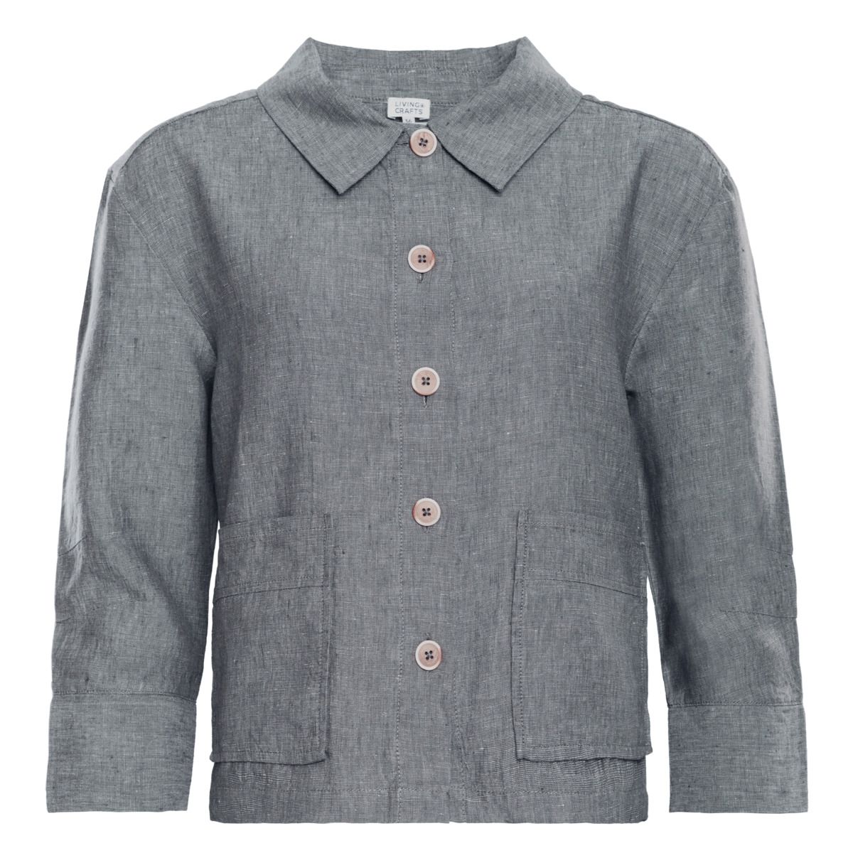 Lockere Leinen-Utility-Jacke