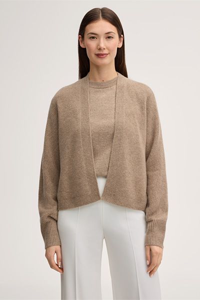 Minimalistisches Kaschmir-Cape mit Fledermausärmeln