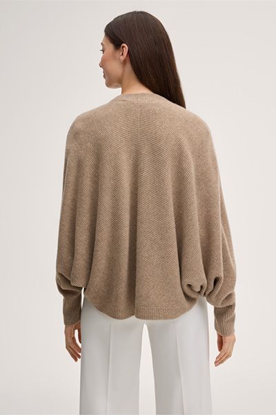 Minimalistisches Kaschmir-Cape mit Fledermausärmeln