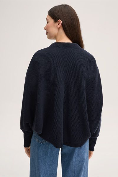 Luxuriöses Cashmere-Cape mit Fledermausärmeln