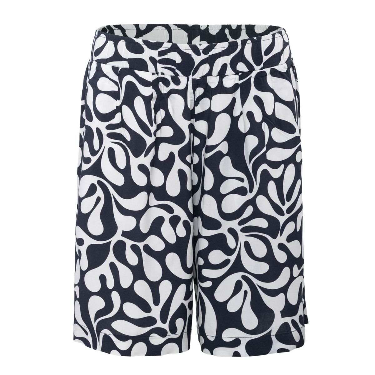 Luftige Falten-Shorts mit abstraktem Muster