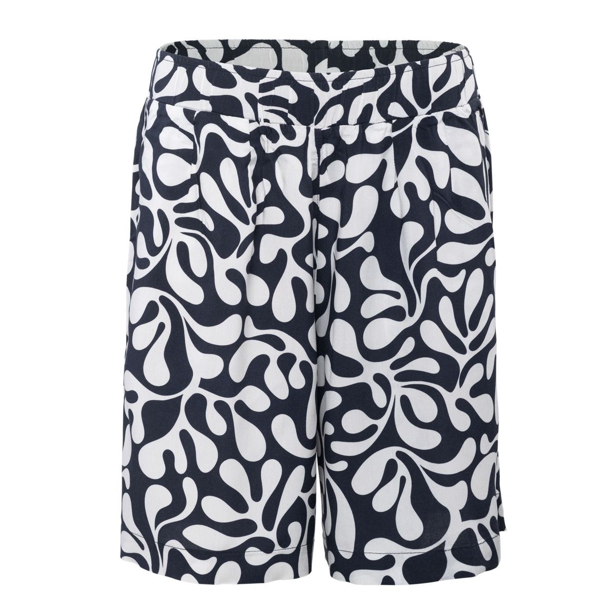 Luftige Falten-Shorts mit abstraktem Muster
