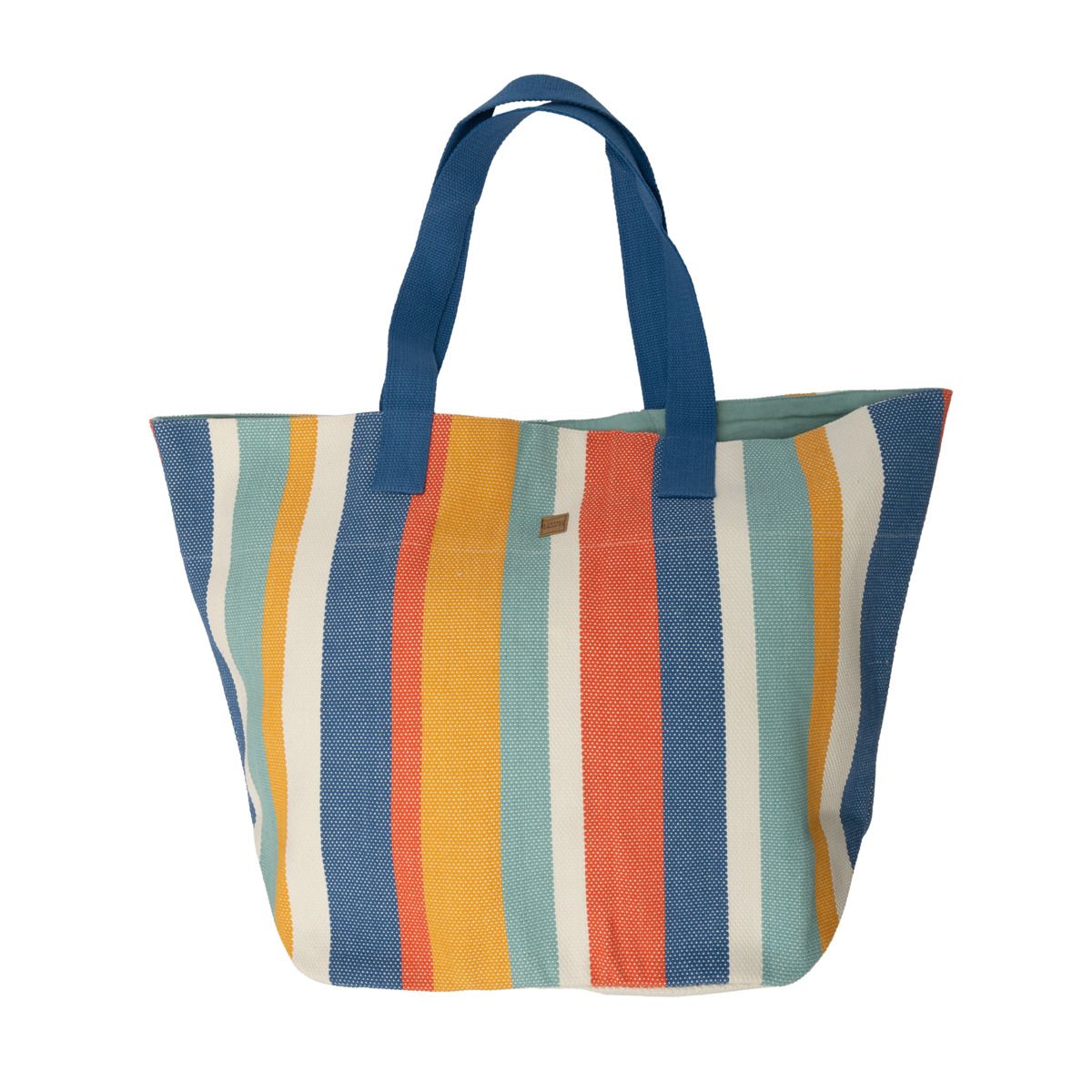 Farbenfroher Bio-Baumwolle Shopper Gestreift