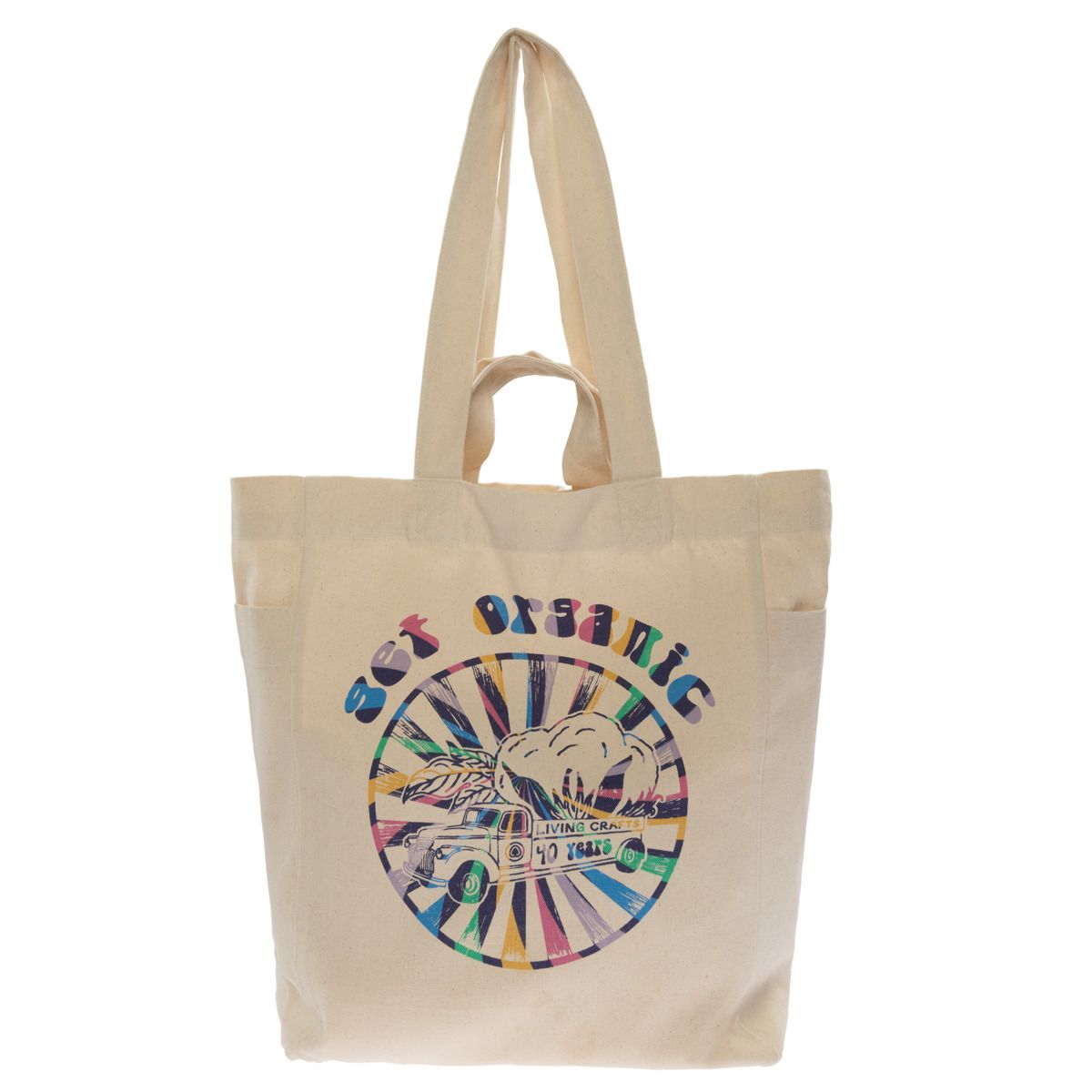 Bio-Baumwoll-Shopper mit Grafik-Print