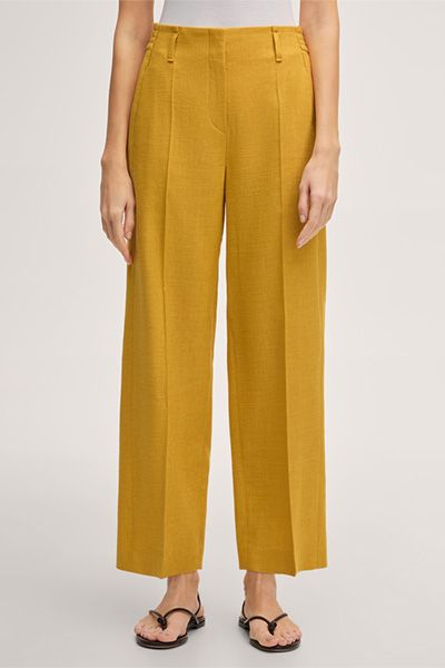 Elegante Leinenstretch-Culotte mit Bügelfalten