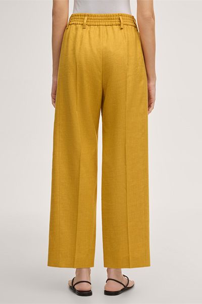 Elegante Leinenstretch-Culotte mit Bügelfalten