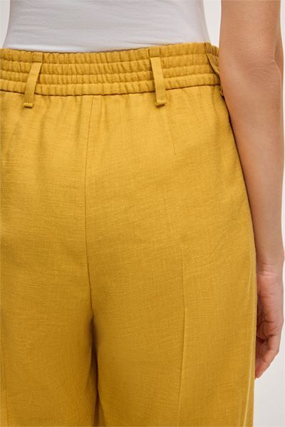 Elegante Leinenstretch-Culotte mit Bügelfalten