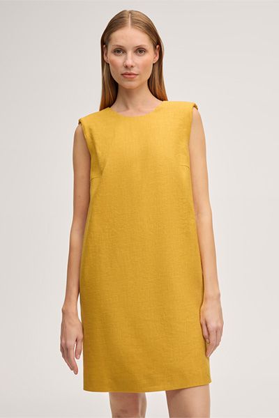Minimalistisches Leinen-Eggshape-Minikleid