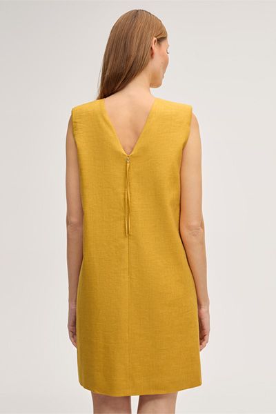 Minimalistisches Leinen-Eggshape-Minikleid