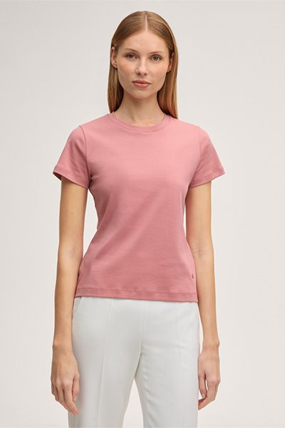 Essentielles Interlock-Baumwoll-T-Shirt