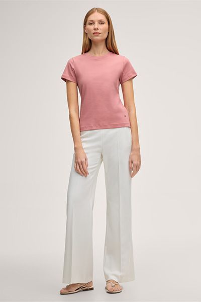 Essentielles Interlock-Baumwoll-T-Shirt