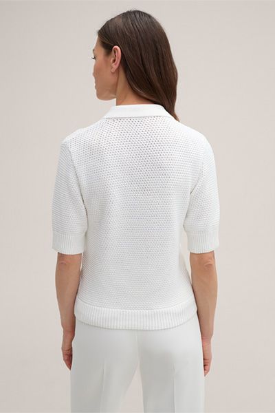 Strukturiertes Strick-Poloshirt