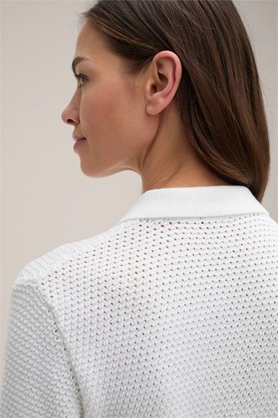 Strukturiertes Strick-Poloshirt
