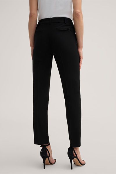 Schmal geschnittene verkürzte Crêpe-Hose