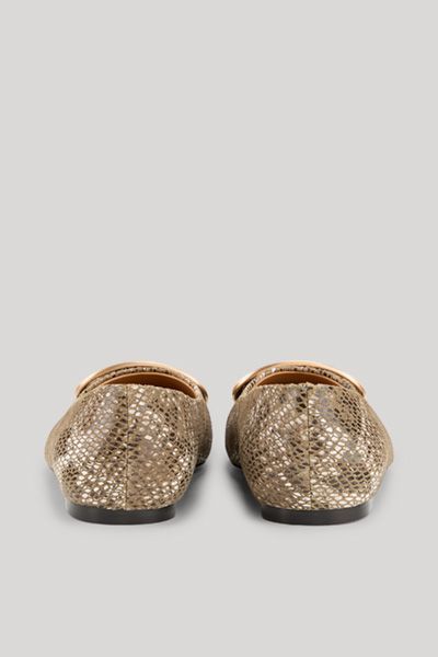 Spitze Ballerinas mit Schlangenmuster-Optik
