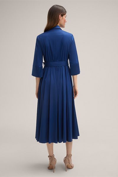 Midikleid aus Baumwollstretch mit Gürtel