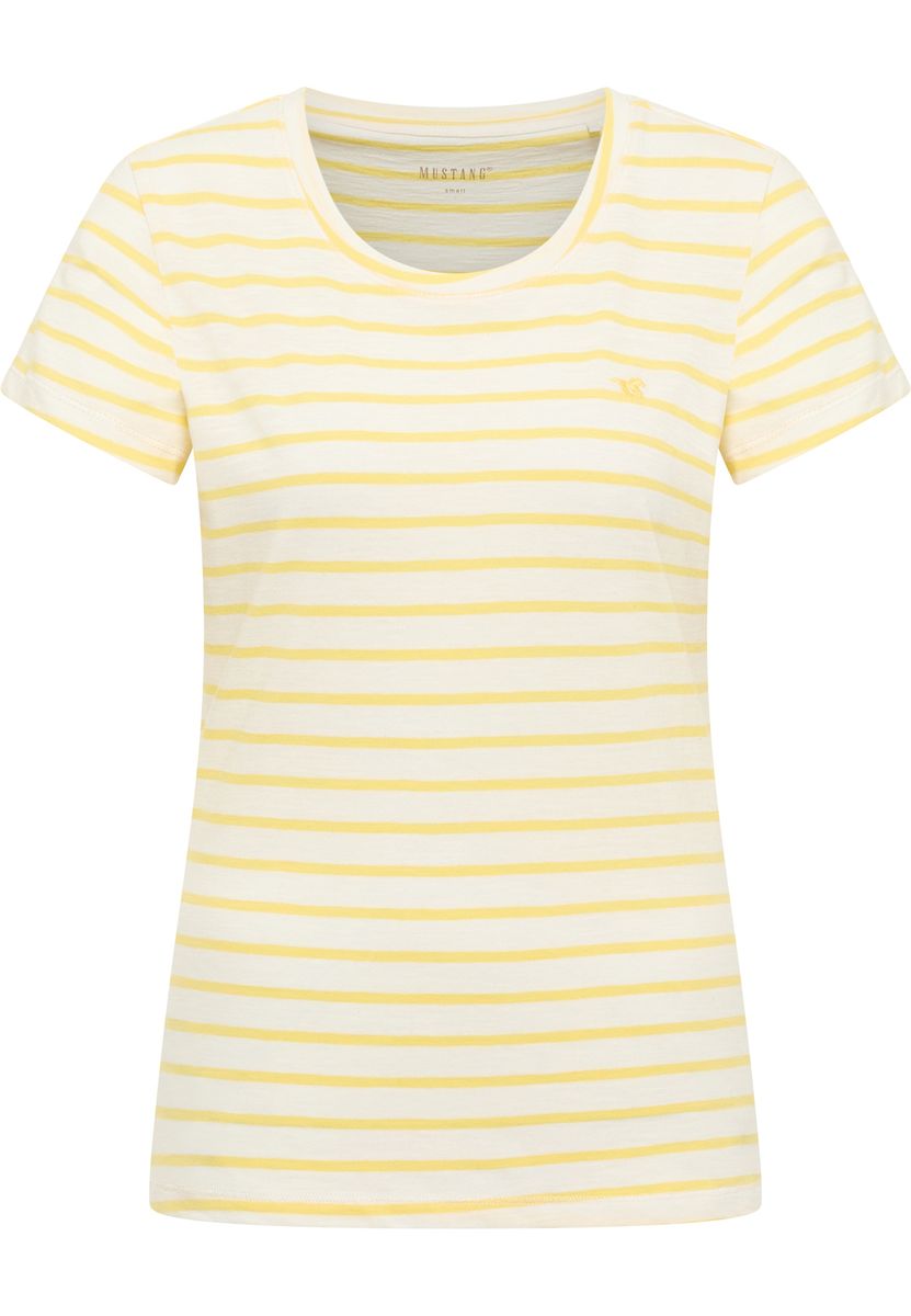 Gestreiftes Baumwoll-T-Shirt mit Rundhalsausschnitt