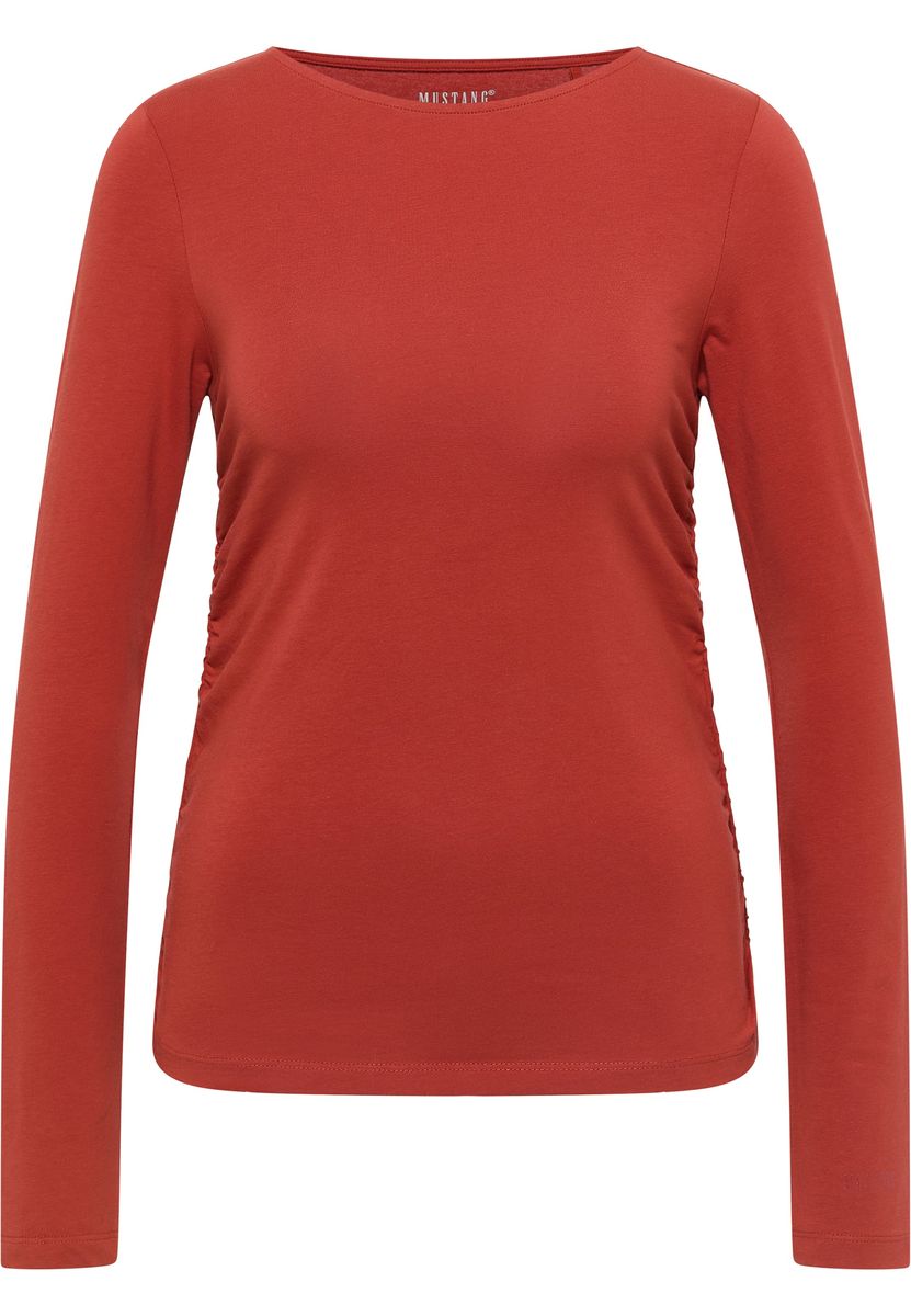 Langarmshirt mit seitlicher Raffung