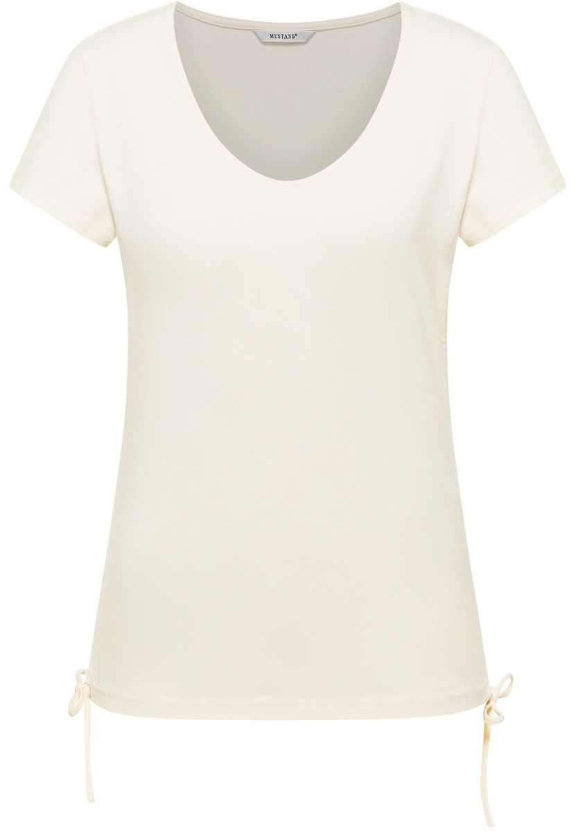 T-Shirt mit U-Ausschnitt und Tunnelzug