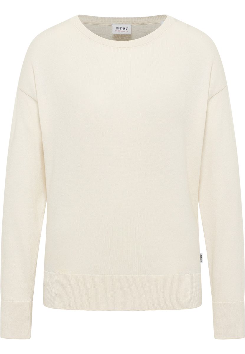 Lockerer Rundhals-Strickpullover aus Baumwolle