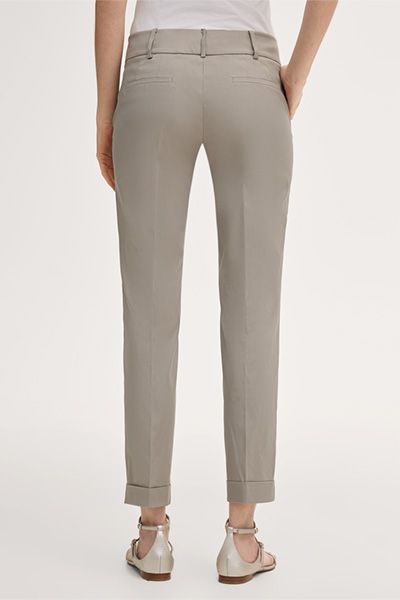 Klassische Baumwoll-Stretchhose mit Umschlag