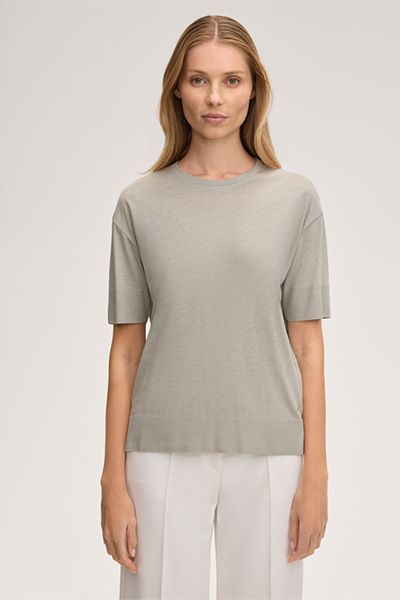 Fließendes T-Shirt aus Lyocell-Baumwoll-Mix
