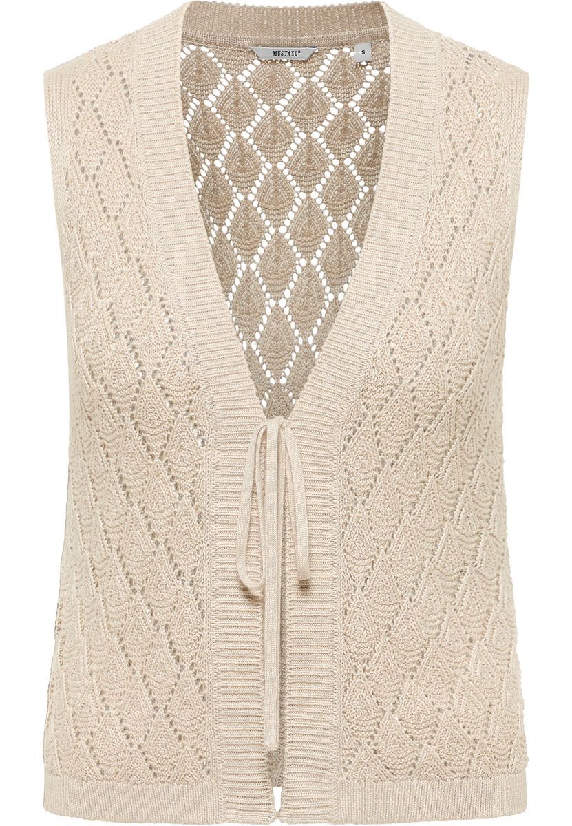 Strickweste mit filigranem Lochmuster