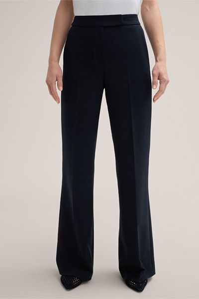 Weit geschnittene Marlenehose aus Crêpe