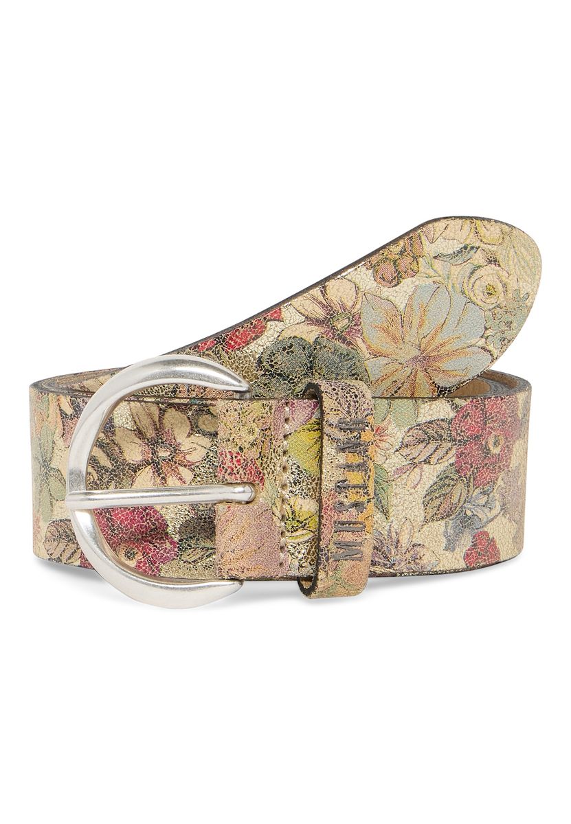 Ledergürtel mit floralem Print