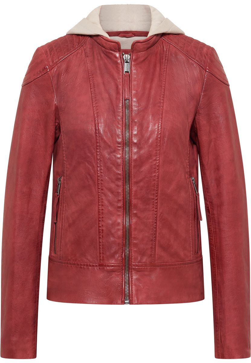 Gesteppte Bikerjacke mit Kapuze