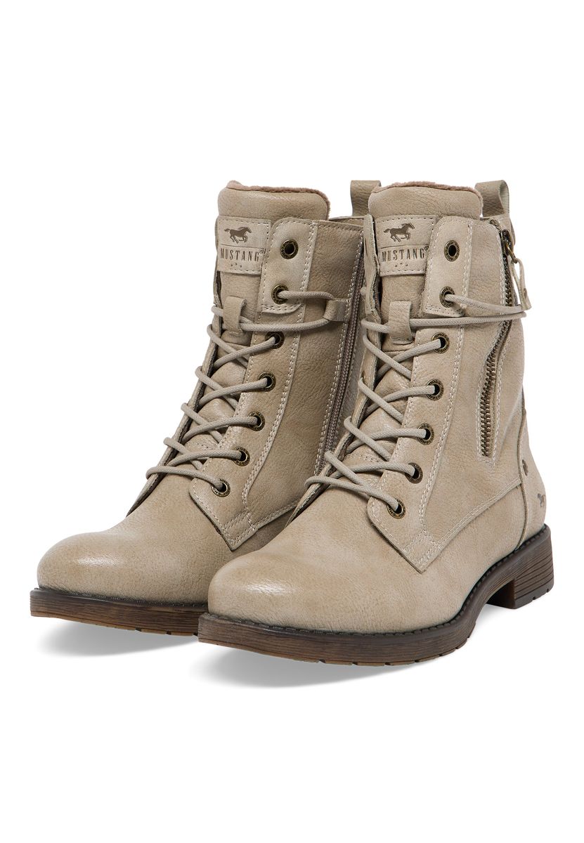 Schnür-Stiefeletten mit Reißverschluss