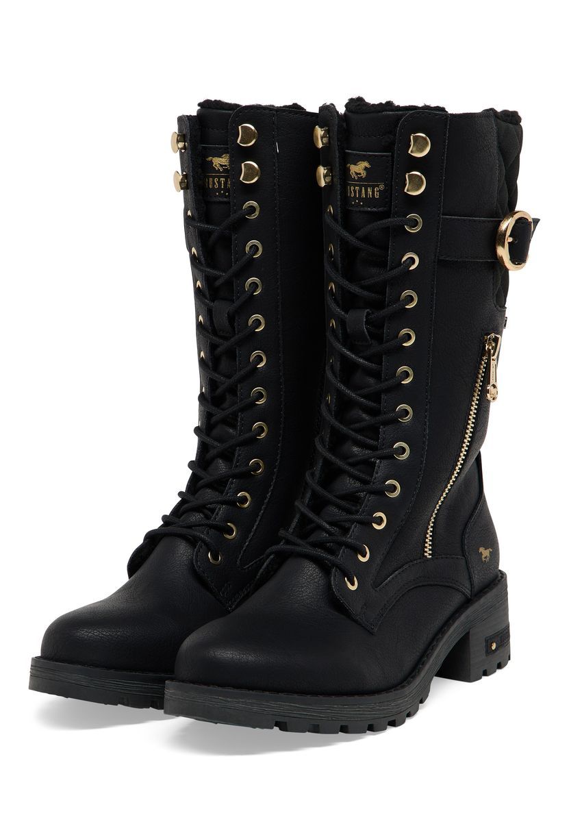 Hohe Schnürstiefel im Combat-Style