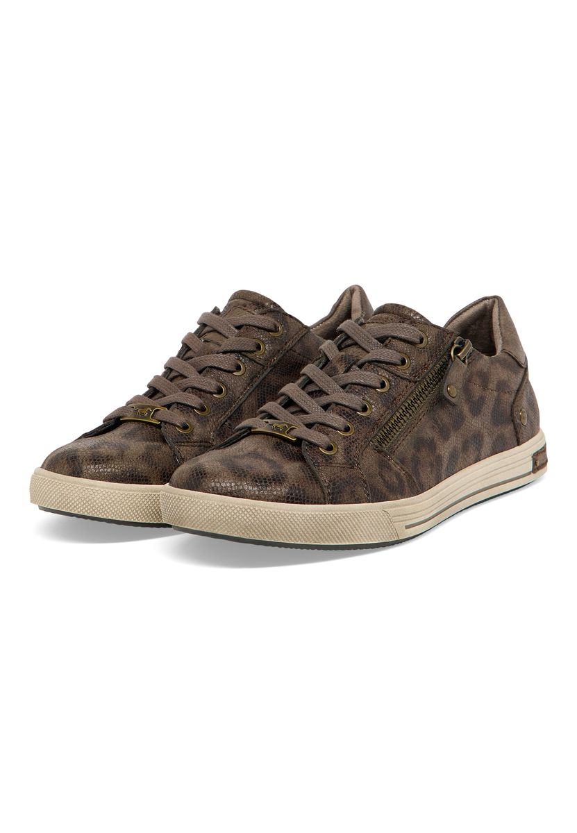 Sneaker mit Animal-Print und Reißverschluss