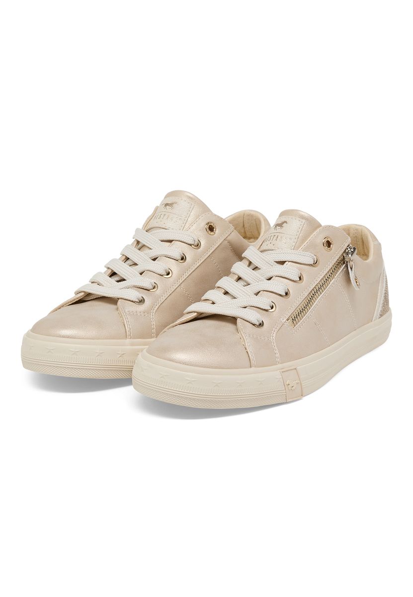Metallic-Sneaker mit seitlichem Reißverschluss