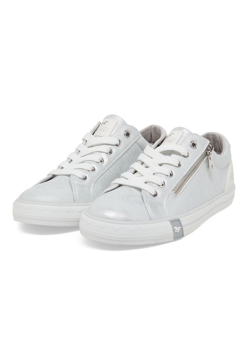 Metallic-Kunstleder-Sneaker mit Reißverschluss