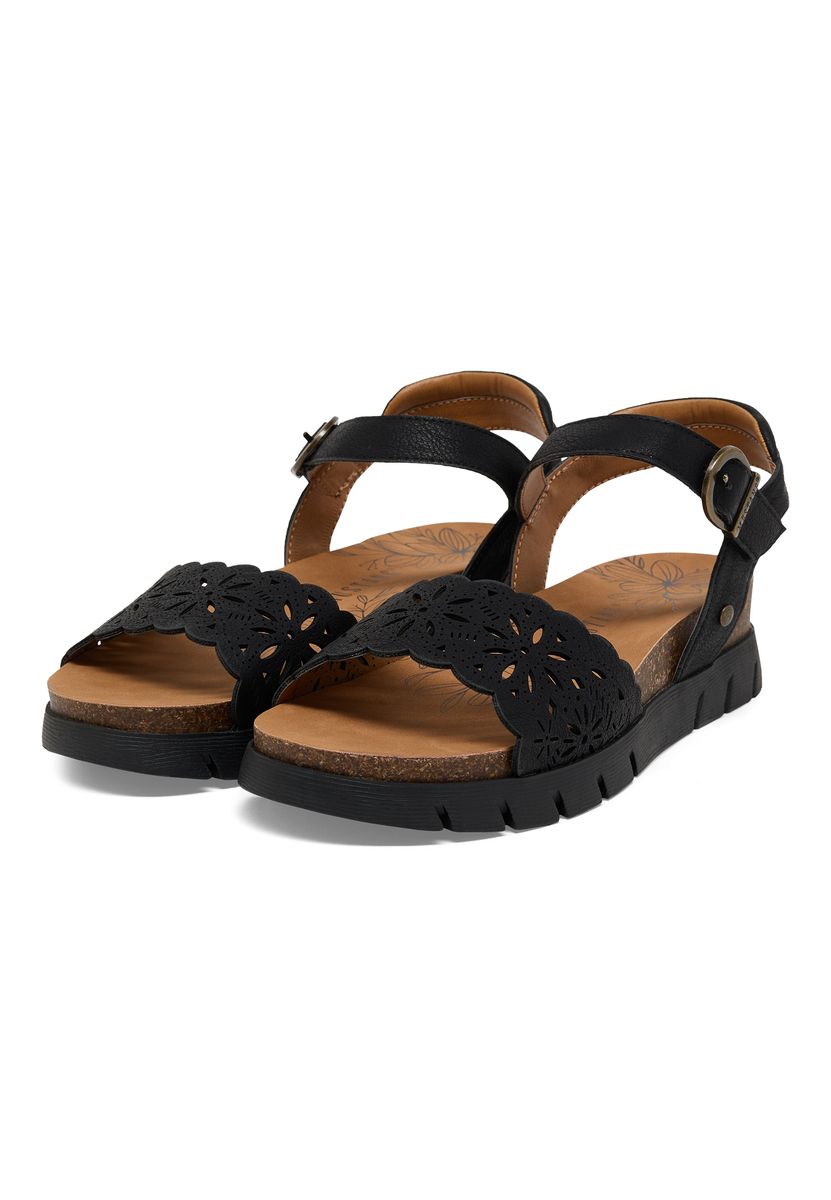 Sandalen mit floralem Cut-out-Muster
