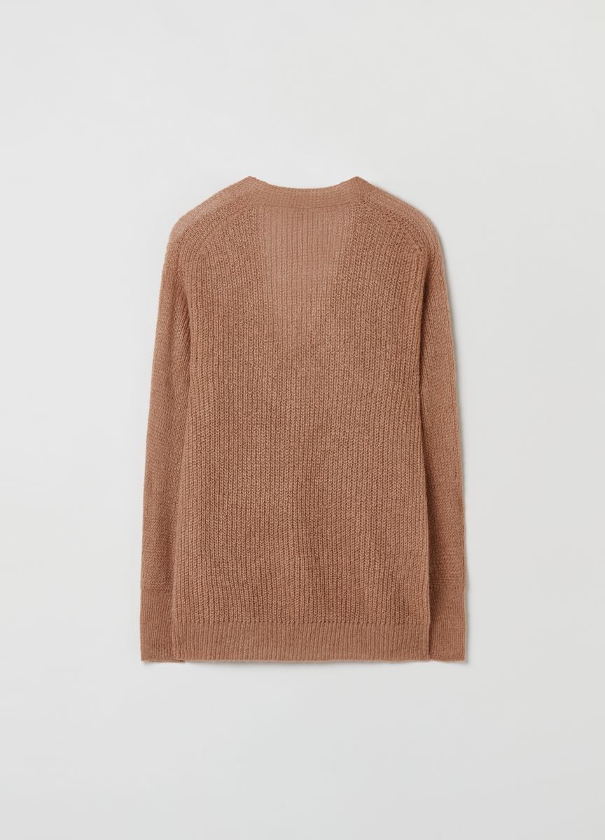 Strickhose mit weitem Bein und Nähten