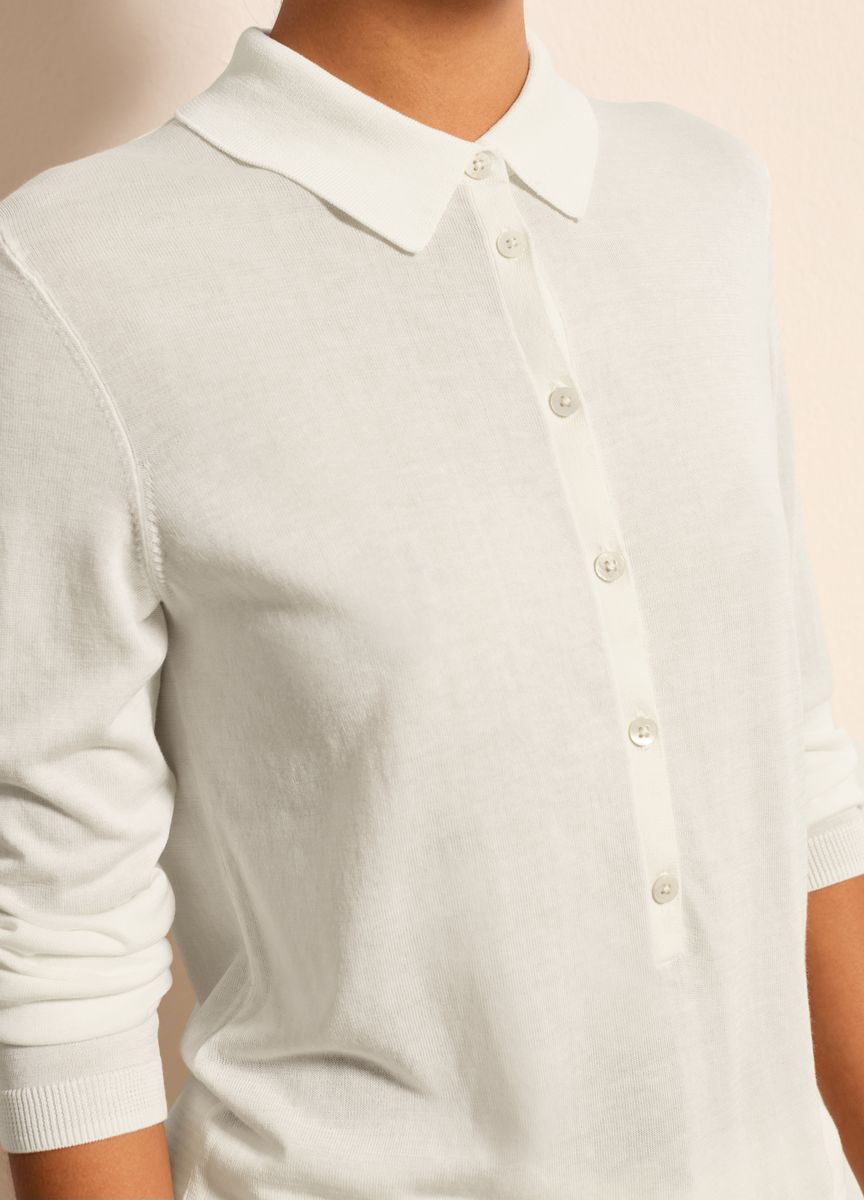 Kurzärmeliges Stricktop mit Stehkragen