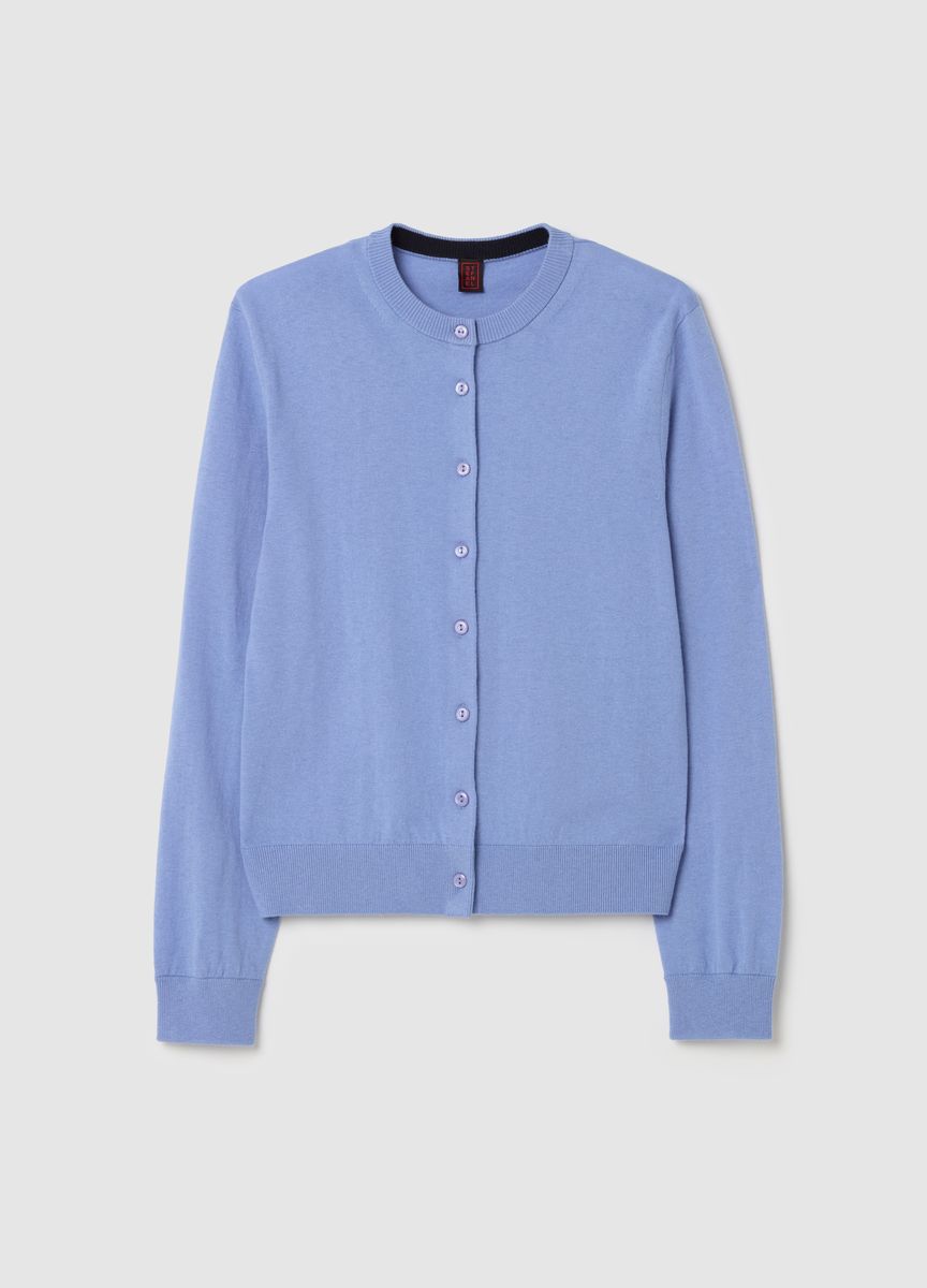 Kurzärmeliges Stricktop mit Stehkragen