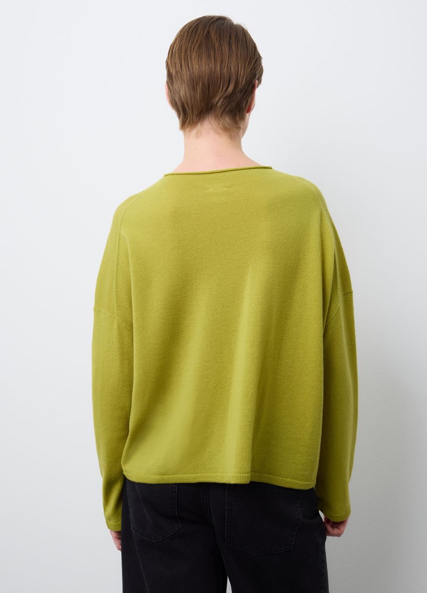 Kurzärmeliges Stricktop mit Stehkragen