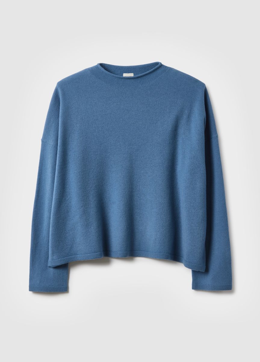 Kurzärmeliges Stricktop mit Stehkragen